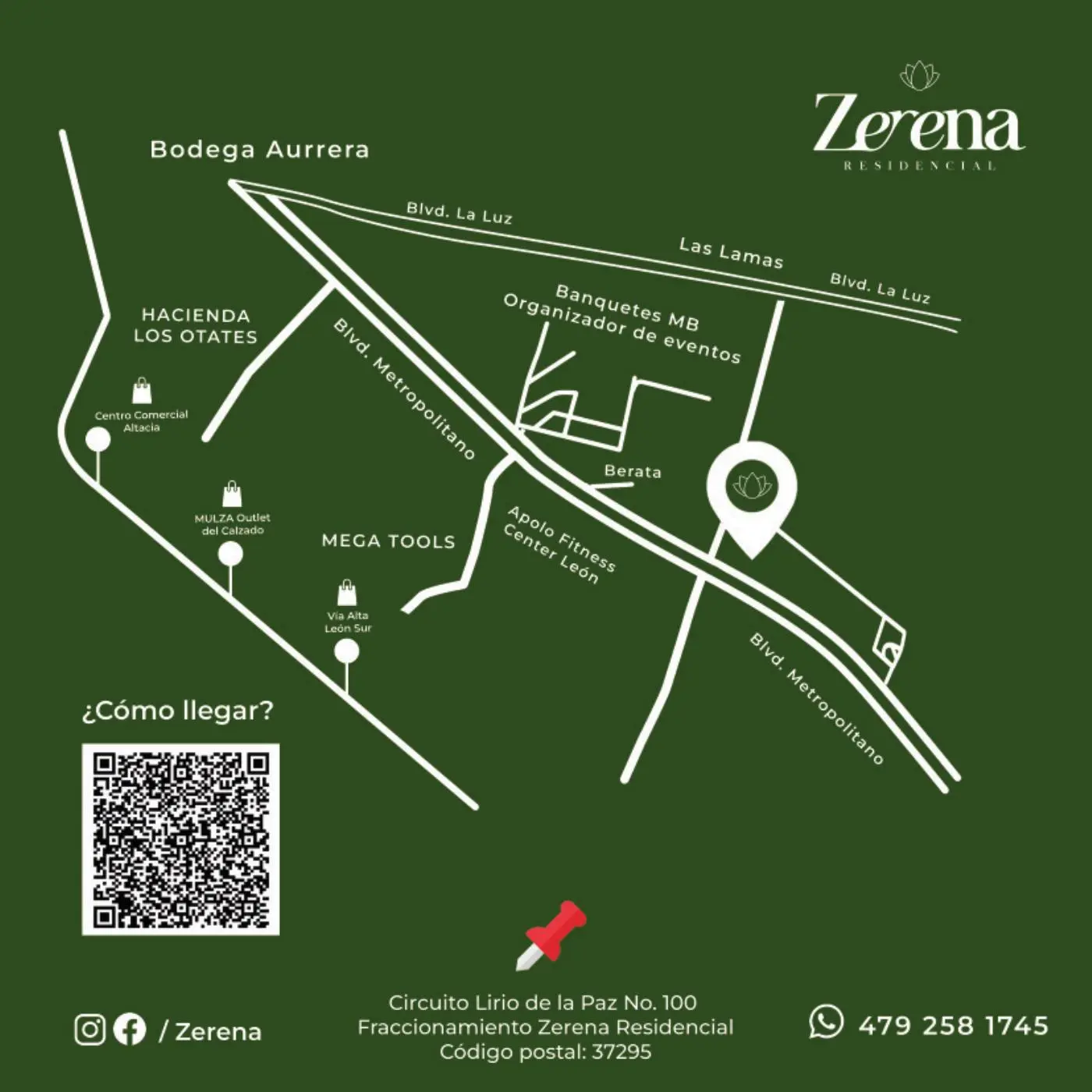 Mapa de ubicación de Zerena Residencial